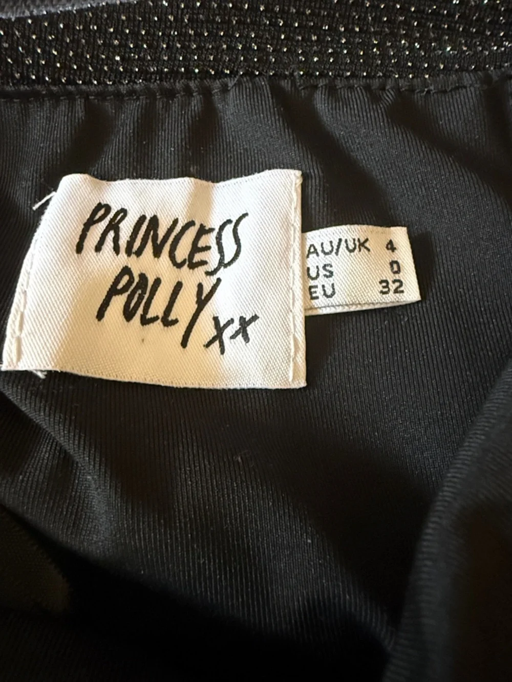 Princess Polly Reeva Ruched Women’s Mini Dress in Black & Silver. Size 0. - Picture 6 of 6